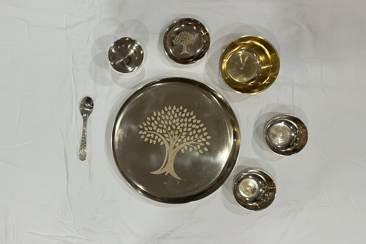 Bronze (kansa alloy ) dinnerware set - 7 pcs