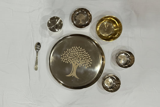 Bronze (kansa alloy ) dinnerware set - 7 pcs